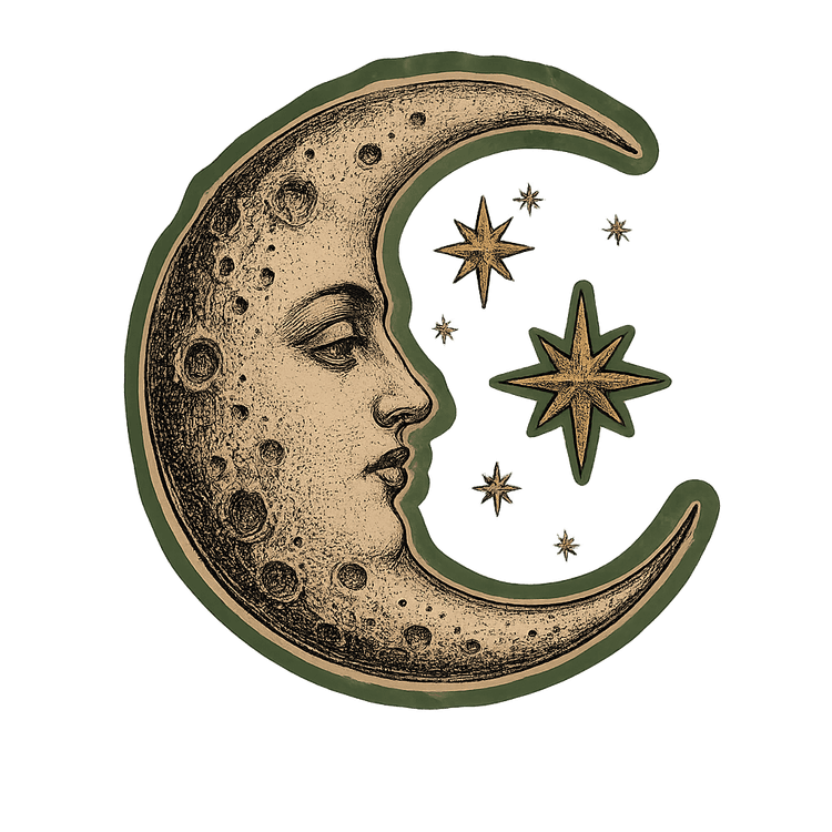 Renaissance moon illustration